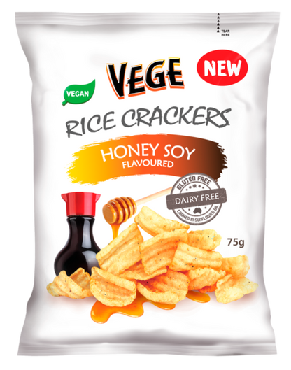 VEGE RICE CRACKERS - HONEY SOY