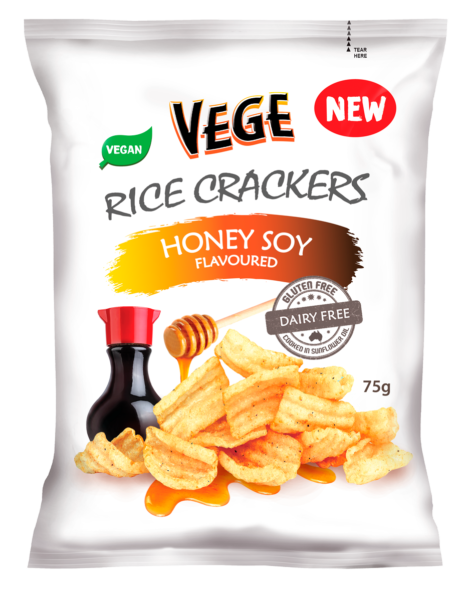 VEGE RICE CRACKERS - HONEY SOY